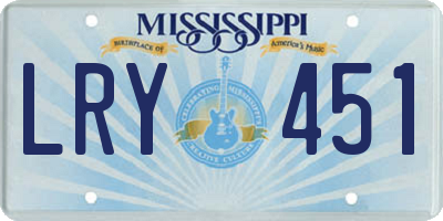 MS license plate LRY451