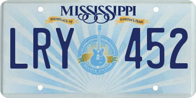 MS license plate LRY452
