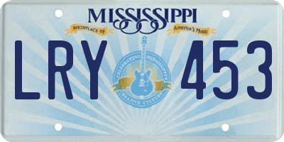 MS license plate LRY453