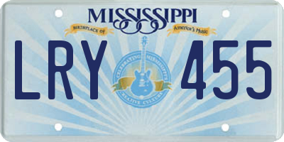MS license plate LRY455