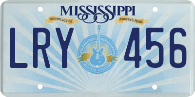MS license plate LRY456
