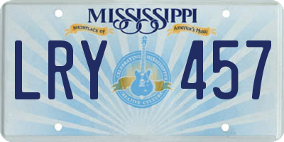 MS license plate LRY457