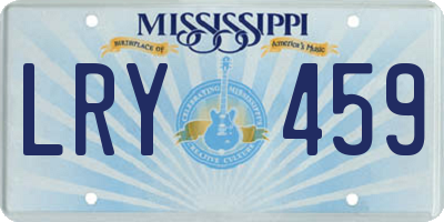 MS license plate LRY459