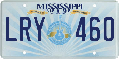 MS license plate LRY460