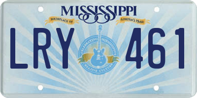 MS license plate LRY461