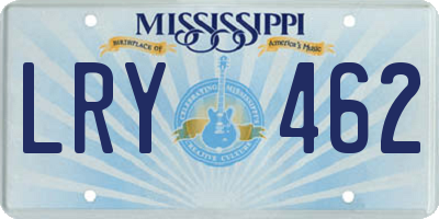 MS license plate LRY462
