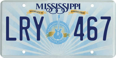 MS license plate LRY467