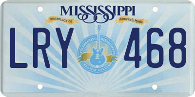 MS license plate LRY468