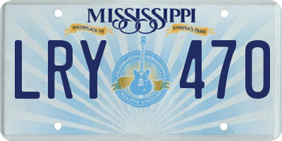MS license plate LRY470