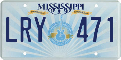 MS license plate LRY471