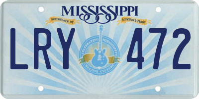 MS license plate LRY472