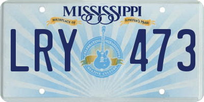 MS license plate LRY473