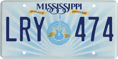 MS license plate LRY474