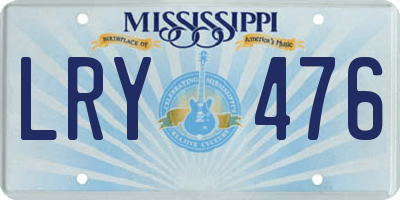 MS license plate LRY476