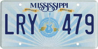 MS license plate LRY479