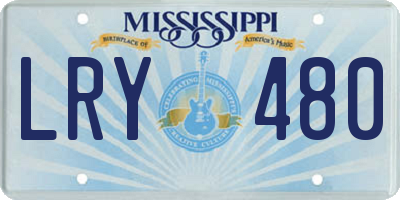 MS license plate LRY480