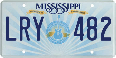 MS license plate LRY482
