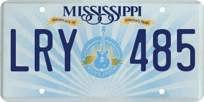 MS license plate LRY485