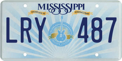 MS license plate LRY487