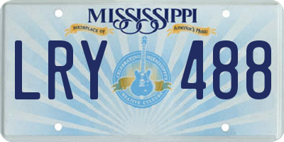 MS license plate LRY488
