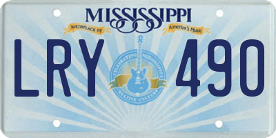 MS license plate LRY490