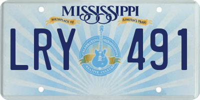 MS license plate LRY491
