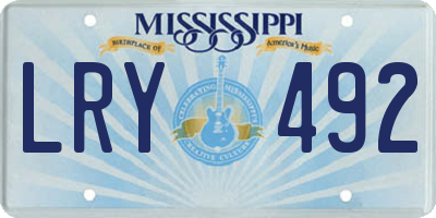 MS license plate LRY492