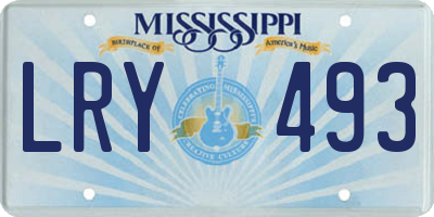 MS license plate LRY493