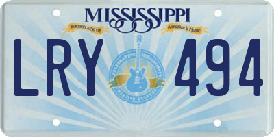 MS license plate LRY494