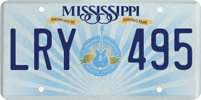 MS license plate LRY495