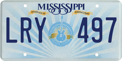 MS license plate LRY497
