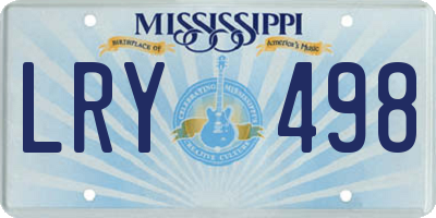 MS license plate LRY498