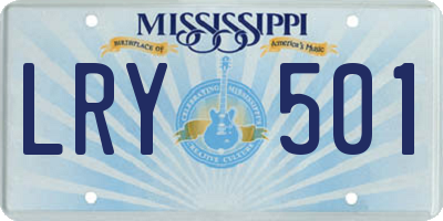 MS license plate LRY501