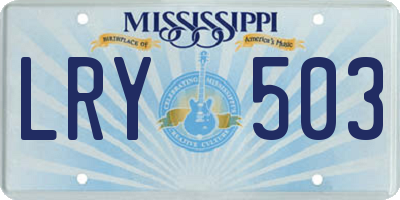 MS license plate LRY503