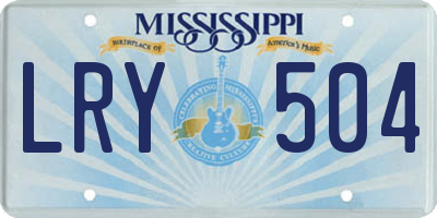 MS license plate LRY504