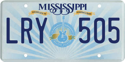 MS license plate LRY505