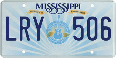 MS license plate LRY506