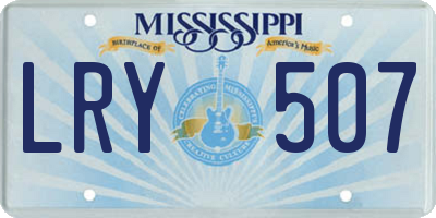 MS license plate LRY507