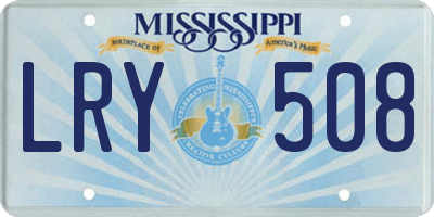 MS license plate LRY508