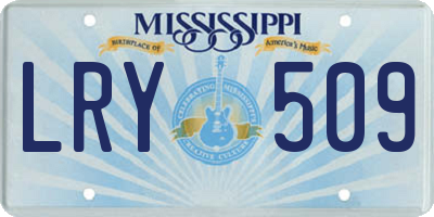 MS license plate LRY509