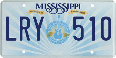 MS license plate LRY510