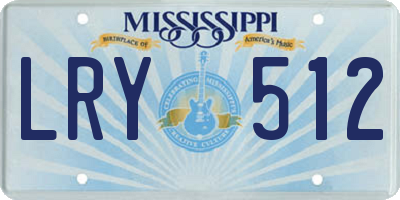 MS license plate LRY512