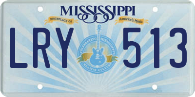 MS license plate LRY513