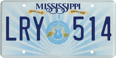 MS license plate LRY514