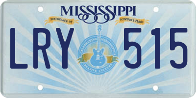 MS license plate LRY515