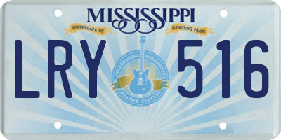 MS license plate LRY516