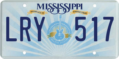 MS license plate LRY517
