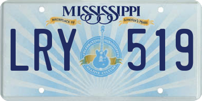 MS license plate LRY519