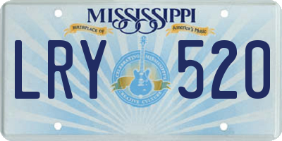 MS license plate LRY520