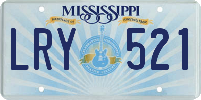 MS license plate LRY521
